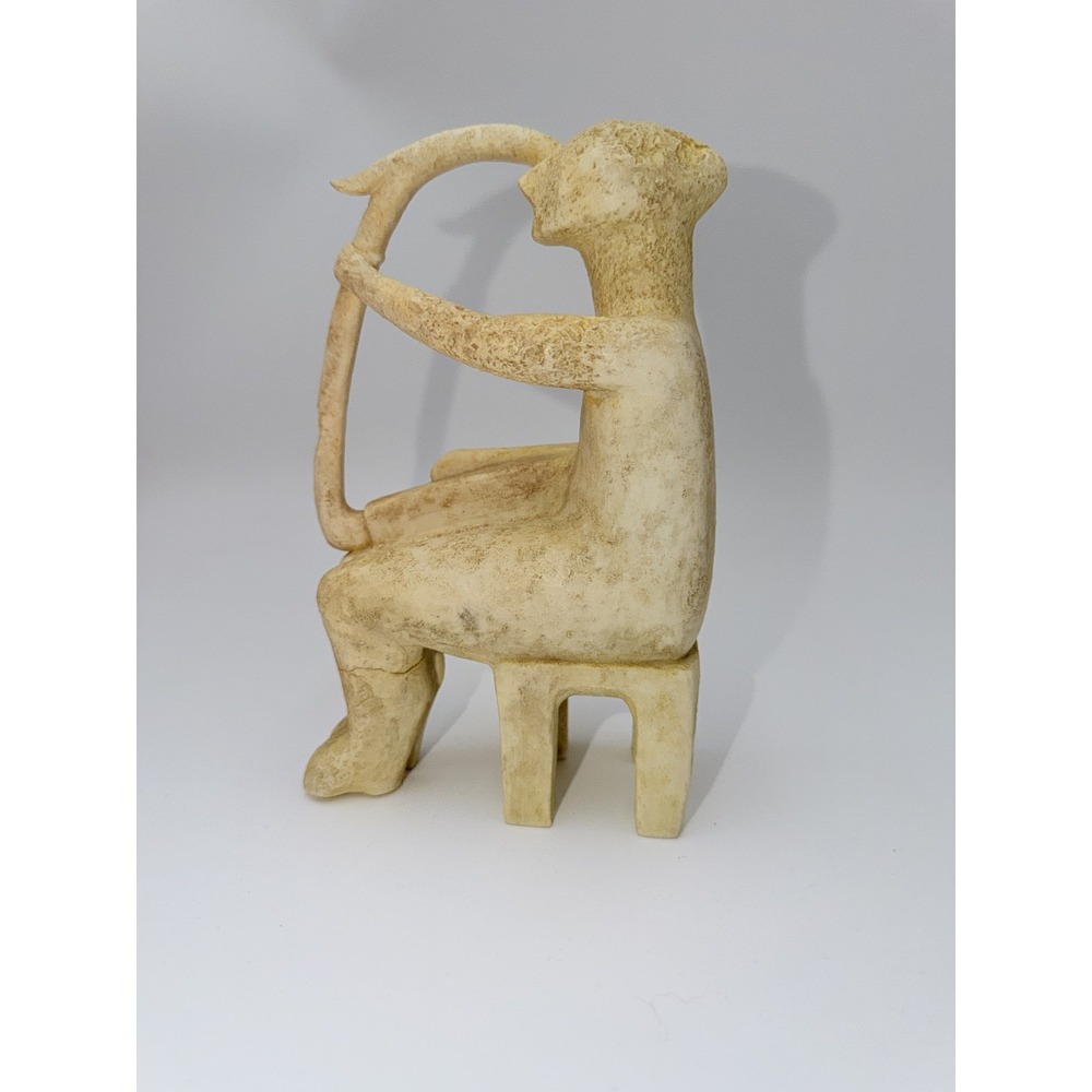 Ancient Greek Style Musician Statue Lyre Player Sandstone Finish Home Decor